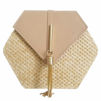 Mulit Style Straw+leather Handbag - Luniestore