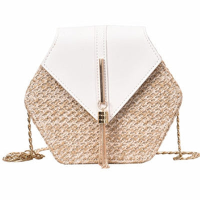 Mulit Style Straw+leather Handbag - Luniestore