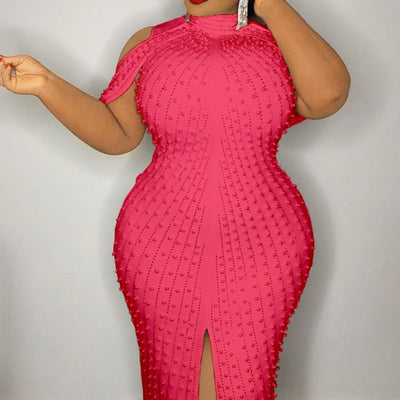 Beading White Plus Size Bodycon Dress 5xl Sexy Party Dinner