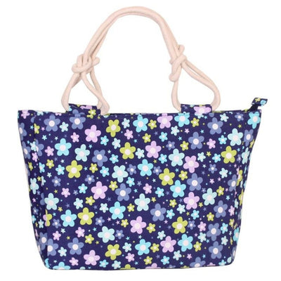 Flower Printing Canvas Graffiti Shoulder Bag - Luniestore