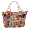 Flower Printing Canvas Graffiti Shoulder Bag - Luniestore