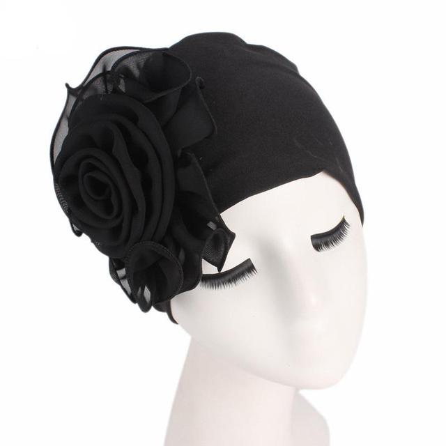 Lunie Flower Hat Stretch Turban Bonnet Hair Loss